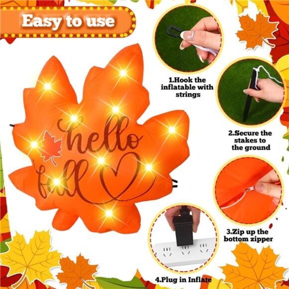 Fall Inflatable Decorations 5. 25 ft Thanksgiving Blow up Decor Fall - Picture 3 of 7